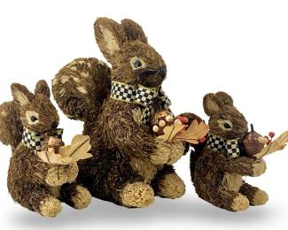 3pc MacKenzie-Childs Acorn Squirrels