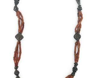 Outstanding Multi Strand Tajik Coral Necklace
