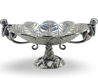 2003 Arthur Court Aluminum Footed Monkey Bowl