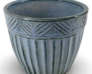 Roseville Blue Glazed Stoneware Pot