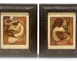 (2) Miguel Guerrero Figural Paintings on Board