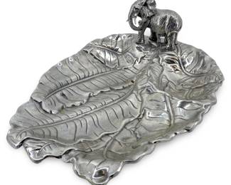 2003 Arthur Court Aluminum Elephant Bowl