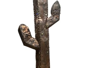 Rustic Metal Saguaro Cactus Floor Lamp