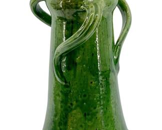 MCM Green Glazed Ceramic Pottery Vase