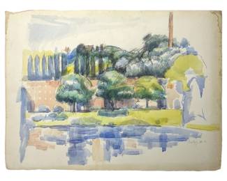 Signed After Iso Papo Watercolor Painting