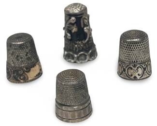 (4) Vintage Sterling Silver Thimbles