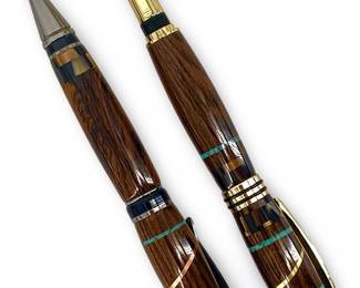2pc Custom Wood Inlay German Pens
