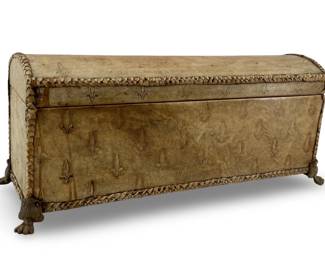 Small Antique Round Lidded Trunk