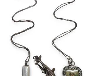 (3pc) Sterling Silver Necklaces & Pendants