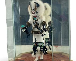 Native American White Buffalo Kachina in Case