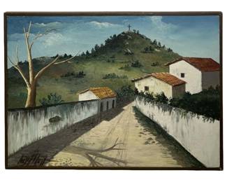 Signed Lois I. Hart Landscape Acrylic on Canvas