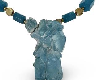 Striking Freeform Slab Lapis Lazuli Necklace