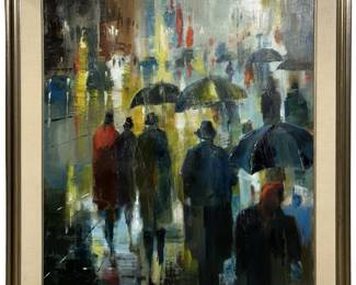 Signed Jack Laycox “Spring Rain" Oil on Canvas