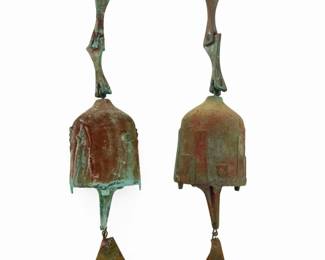 2pc Italian Paolo Soleri Bronze Bells