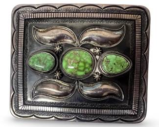 Signed Ivan Howard Sterling Green Turquoise
