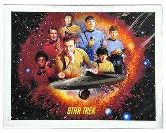 Vintage Star Trek TOS Crew & Enterprise Print