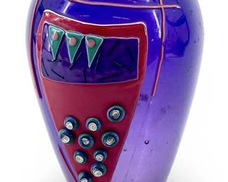 Vintage Purple Art Glass Vase