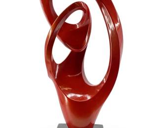 Large Red Modern-Style Abstract Sculpture