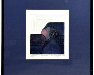 Signed Mathias Muleme Embossed Lithograph