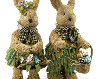 2pc MacKenzie-Childs Easter Basket Bunnies