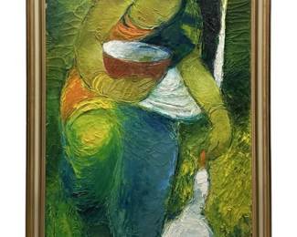 Signed Muriel Bacon “Jasmine" Oil on Canvas