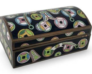 Vintage Chinese Enameled Cloisonné Dresser Box