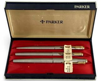 20th C. 3pc Parker Flighter Pen Set