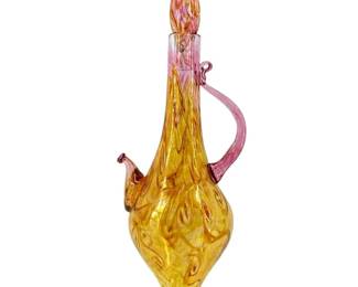 Vintage Signed Vannatta 1993 Art Glass Pitcher