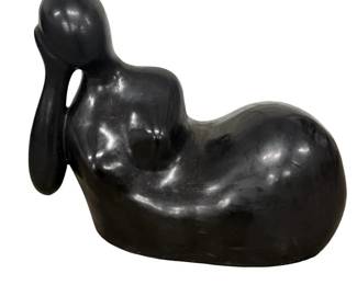 Large Black Ceramic Abstract Figure Sculpture