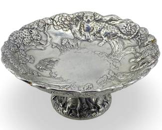 1998 Arthur Court Safari Metal Footed Bowl