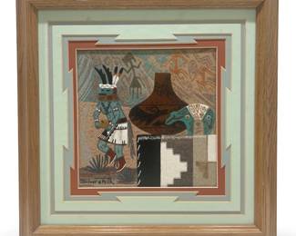 Signed Keith Silversmith Navajo Dancer Native Sand