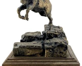 LE 1985 Signed Shoop Bronze Ram Sculpture