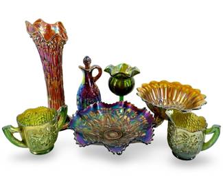 7pc Carnival Art Glass Collection