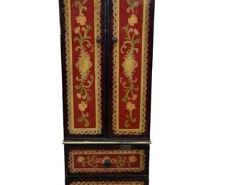 Vintage Asian Painted Jewelry Cabinet