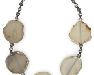 Incredible Polished Sliced Agate Bead Necklace