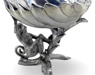 Small 2004 Arthur Court Aluminum Monkey Bowl