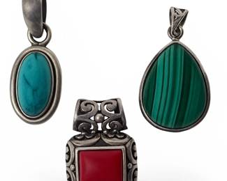 (3) Vintage Native American Sterling Pendants