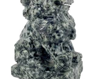 Chinese Carved Marble Foo Dog Sculpture