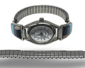 Native American Sterling Watch w/Watchcuff