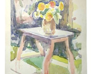 Vintage Floral Original Watercolor Painting