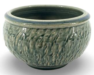 Signed Chinese Glazed Stoneware Pottery Planter