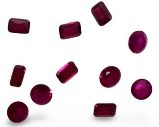 Assorted Loose Lab Ruby Gemstones