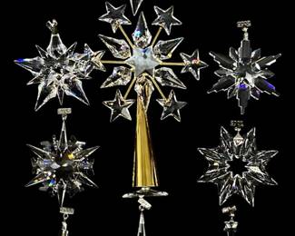 9pc 2000’s Swarovski Crystal Christmas Ornaments