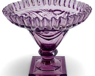 Footed Imperial Amethyst Glass Compote