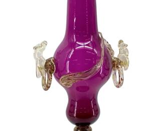 Large Figural Amethyst Art Glass Vase