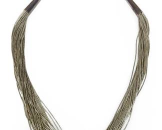 Vintage Multi Strand Liquid Silver Necklace