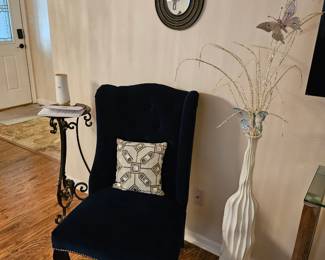 Dark blue velvet chair