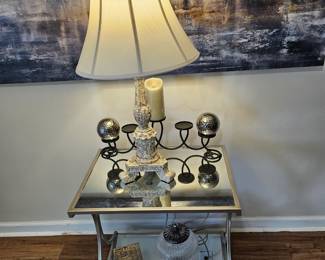 Glass and chrome occasional table