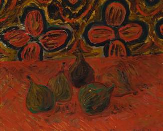 124 Sarkis Sarkisian (1909-1977) Still life with figs, 1936 Oil on canvas Signed and dated lower right: Sarkis 36 10 x 12 in. Estimate: $500 - $700