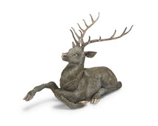 144 A large Buccellati sterling silver 'furry' figure of a stag Late 20th/early 21st century Sterling silver and other materials Marked to one hoof: Gianmaria Buccellati Italy Height 22 in., width 32 in., depth 20 in. approximately Estimate: $20,000 - $30,000